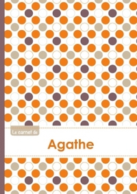 Le carnet d'Agathe - Lignes, 96p, A5 - Ronds Orange Gris Violet