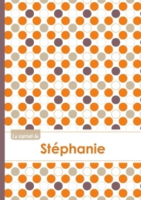 Le carnet de Stéphanie - Lignes, 96p, A5 - Ronds Orange Gris Violet