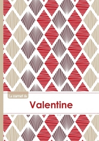 Le carnet de Valentine - Lignes, 96p, A5 - Pétales Japonaises Violette Taupe Rouge