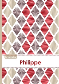 Le carnet de Philippe - Lignes, 96p, A5 - Pétales Japonaises Violette Taupe Rouge