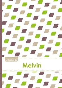 LE CARNET DE MELVIN - LIGNES, 96P, A5 - PETALES VERT TAUPE GRIS