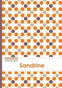 Le carnet de Sandrine - Lignes, 96p, A5 - Ronds Orange Gris Violet