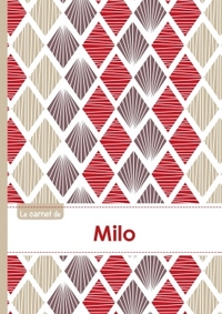 Le carnet de Milo - Lignes, 96p, A5 - Pétales Japonaises Violette Taupe Rouge
