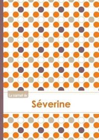 Le carnet de Séverine - Lignes, 96p, A5 - Ronds Orange Gris Violet