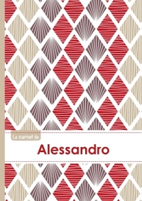 Le carnet d'Alessandro - Lignes, 96p, A5 - Pétales Japonaises Violette Taupe Rouge
