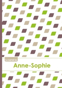 LE CARNET D'ANNE-SOPHIE - LIGNES, 96P, A5 - PETALES VERT TAUPE GRIS