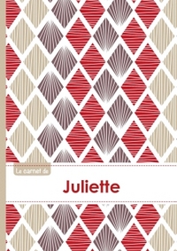 Le carnet de Juliette - Lignes, 96p, A5 - Pétales Japonaises Violette Taupe Rouge
