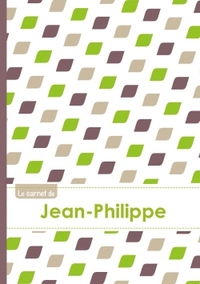 LE CARNET DE JEAN-PHILIPPE - LIGNES, 96P, A5 - PETALES VERT TAUPE GRIS