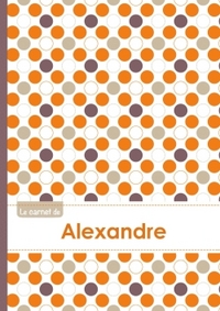 Le carnet d'Alexandre - Lignes, 96p, A5 - Ronds Orange Gris Violet