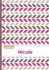 Le carnet de Nicole - Lignes, 96p, A5 - Motifs Violet Gris Taupe