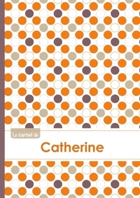 Le carnet de Catherine - Lignes, 96p, A5 - Ronds Orange Gris Violet
