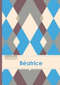 Le carnet de Béatrice - Lignes, 96p, A5 - Jacquard Bleu Gris Taupe