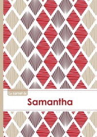 Le carnet de Samantha - Lignes, 96p, A5 - Pétales Japonaises Violette Taupe Rouge