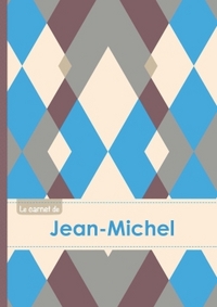 LE CARNET DE JEAN-MICHEL - LIGNES, 96P, A5 - JACQUARD BLEU GRIS TAUPE