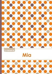 Le carnet de Mia - Lignes, 96p, A5 - Ronds Orange Gris Violet