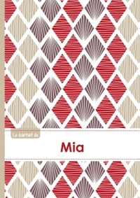 Le carnet de Mia - Lignes, 96p, A5 - Pétales Japonaises Violette Taupe Rouge