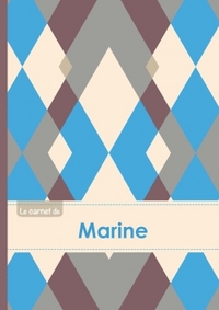 Le carnet de Marine - Lignes, 96p, A5 - Jacquard Bleu Gris Taupe