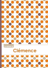 Le carnet de Clémence - Lignes, 96p, A5 - Ronds Orange Gris Violet