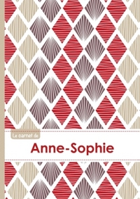 Le carnet d'Anne-Sophie - Lignes, 96p, A5 - Pétales Japonaises Violette Taupe Rouge
