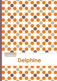 Le carnet de Delphine - Lignes, 96p, A5 - Ronds Orange Gris Violet