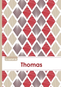 Le carnet de Thomas - Lignes, 96p, A5 - Pétales Japonaises Violette Taupe Rouge