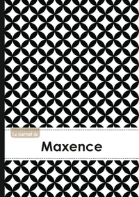 CARNET MAXENCE LIGNES,96P,A5 RONDSNOIRETBLANC