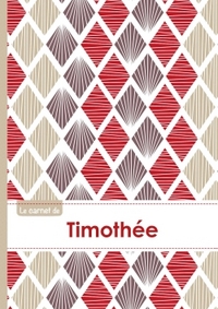 Le carnet de Timothée - Lignes, 96p, A5 - Pétales Japonaises Violette Taupe Rouge