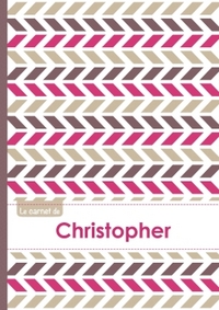 Le carnet de Christopher - Lignes, 96p, A5 - Motifs Violet Gris Taupe