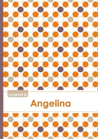 Le carnet d'Angelina - Lignes, 96p, A5 - Ronds Orange Gris Violet