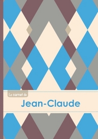 LE CARNET DE JEAN-CLAUDE - LIGNES, 96P, A5 - JACQUARD BLEU GRIS TAUPE