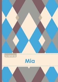 Le carnet de Mia - Lignes, 96p, A5 - Jacquard Bleu Gris Taupe