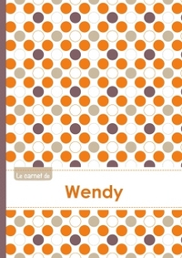 Le carnet de Wendy - Lignes, 96p, A5 - Ronds Orange Gris Violet