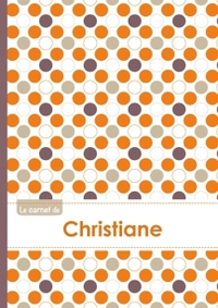 Le carnet de Christiane - Lignes, 96p, A5 - Ronds Orange Gris Violet
