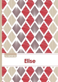 Le carnet d'Elise - Lignes, 96p, A5 - Pétales Japonaises Violette Taupe Rouge