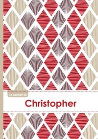 Le carnet de Christopher - Lignes, 96p, A5 - Pétales Japonaises Violette Taupe Rouge