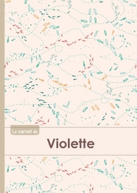 CARNET VIOLETTE LIGNES,96P,A5 POISSONS