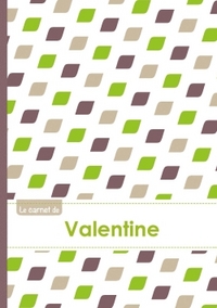LE CARNET DE VALENTINE - LIGNES, 96P, A5 - PETALES VERT TAUPE GRIS