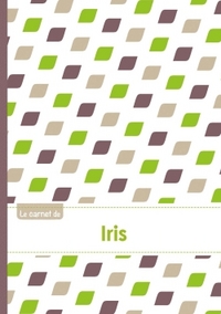 LE CARNET D'IRIS - LIGNES, 96P, A5 - PETALES VERT TAUPE GRIS