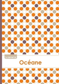 Le carnet d'Océane - Lignes, 96p, A5 - Ronds Orange Gris Violet