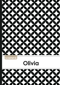 CARNET OLIVIA LIGNES,96P,A5 RONDSNOIRETBLANC
