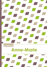 LE CARNET D'ANNE-MARIE - LIGNES, 96P, A5 - PETALES VERT TAUPE GRIS