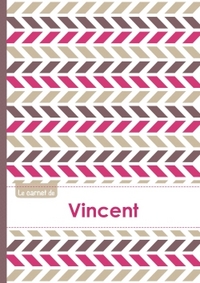 Le carnet de Vincent - Lignes, 96p, A5 - Motifs Violet Gris Taupe