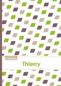 LE CARNET DE THIERRY - LIGNES, 96P, A5 - PETALES VERT TAUPE GRIS
