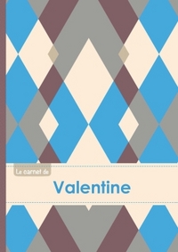 Le carnet de Valentine - Lignes, 96p, A5 - Jacquard Bleu Gris Taupe