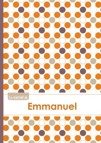 Le carnet d'Emmanuel - Lignes, 96p, A5 - Ronds Orange Gris Violet