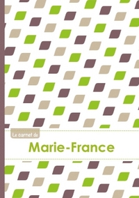 LE CARNET DE MARIE-FRANCE - LIGNES, 96P, A5 - PETALES VERT TAUPE GRIS