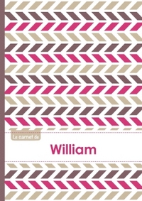 Le carnet de William - Lignes, 96p, A5 - Motifs Violet Gris Taupe