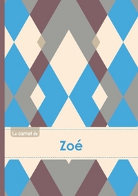 Le carnet de Zoé - Lignes, 96p, A5 - Jacquard Bleu Gris Taupe