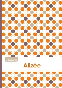 Le carnet d'Alizée - Lignes, 96p, A5 - Ronds Orange Gris Violet