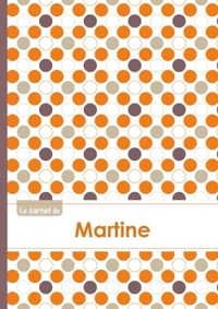 Le carnet de Martine - Lignes, 96p, A5 - Ronds Orange Gris Violet
